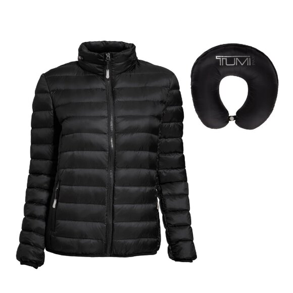 Tumi Pax Down Feather Charlotte Jacket Lightweight Puffer Winter Coat Pillow - M - Picture 1 of 13